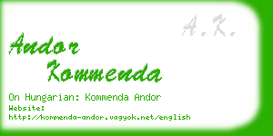 andor kommenda business card